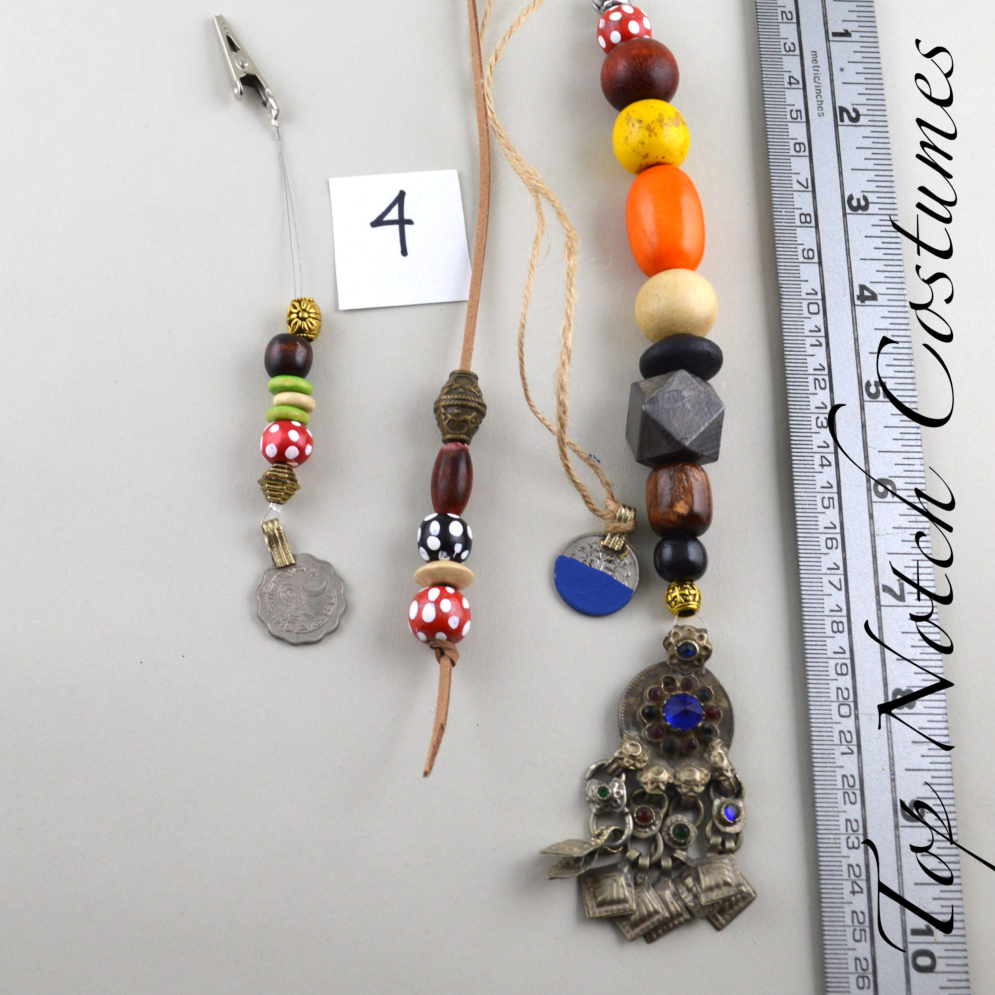 Jack Sparrow Replica Pirate Costume Jewelry Beads Set No. 4 - Top
